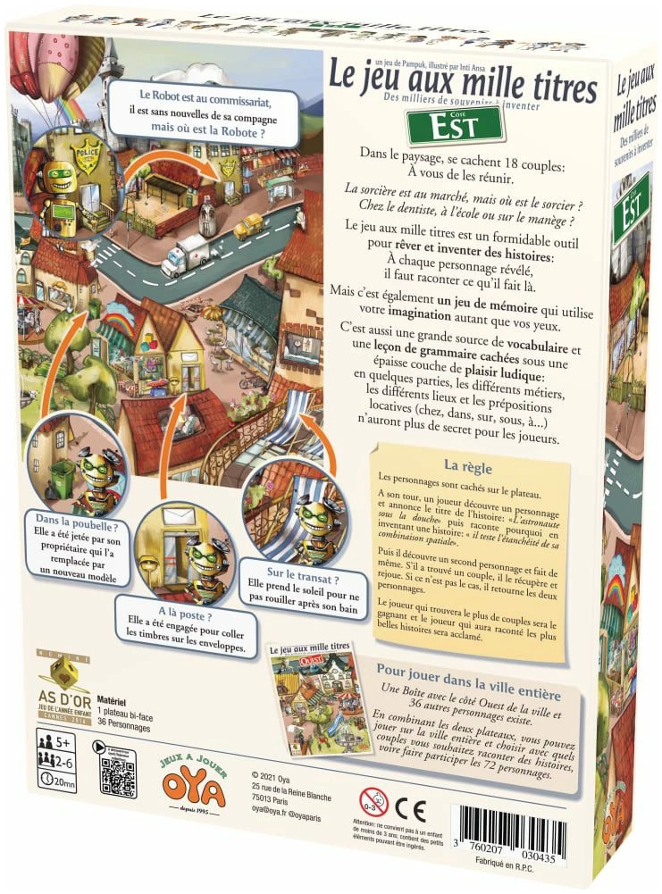 Le jeu au mille titres Est - boite dos