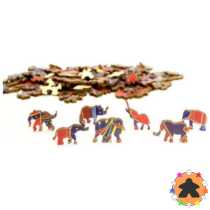 Puzzle 120p - Rainbow Wooden Elephant