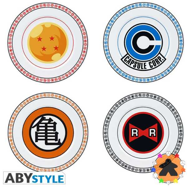 DRAGON BALL - Set de 4 Assiettes - Emblèmes