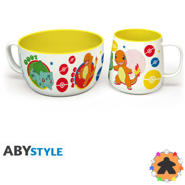 Set Petit Déjeuner Mug + Bol - Pikachu & Kanto Starters - Pokémon