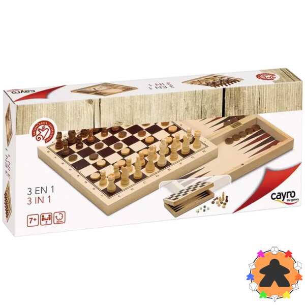 3 Jeux : Échecs, Dames Et Backgammon