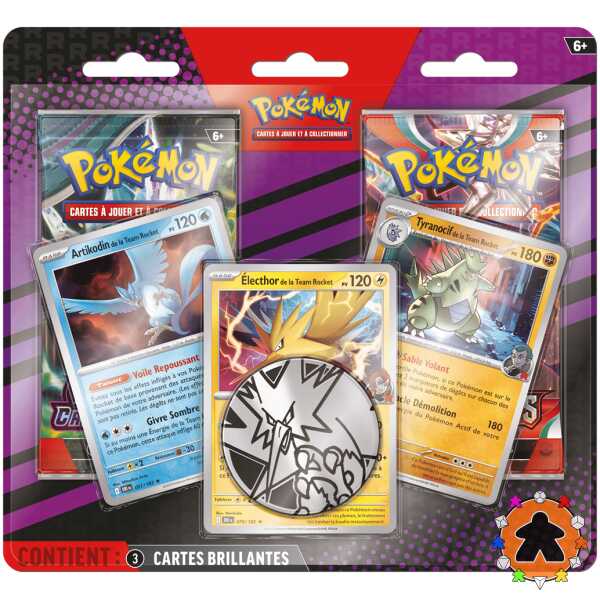 Pokémon - Pack 2 Boosters + 3 Cartes Promo : Electhor, Artikodin et Tyranocif