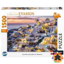 Puzzle 1500 pièces - Coucher de soleil sur Santorin