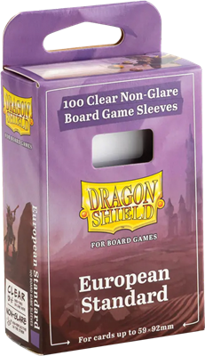Dragon Shield - European Standard 59x92mm - 100x Clear Board Game Sleeves