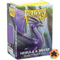 Dragon Shield - Dual Matte - Nebula & Silver (100 Sleeves Standard)
