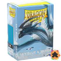 Dragon Shield - Dual Matte - Sky Blue & Silver (100 Sleeves Standard)