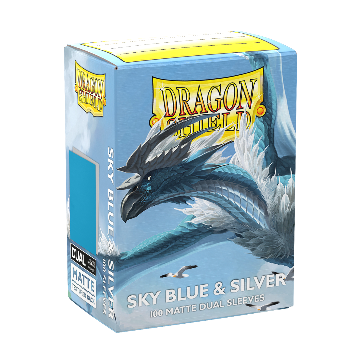 Dragon Shield - Dual Matte - Sky Blue & Silver (100 Sleeves Standard)