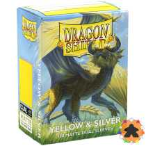 Dragon Shield - Dual Matte - Yellow & Silver (100 Sleeves Standard)