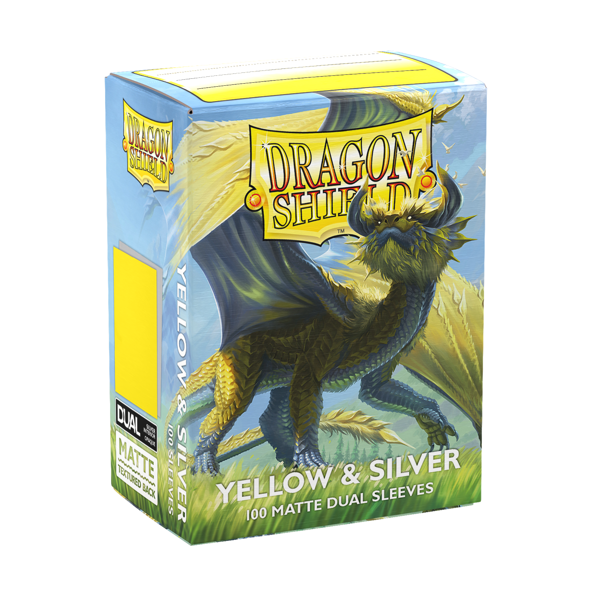 Dragon Shield - Dual Matte - Yellow & Silver (100 Sleeves Standard)