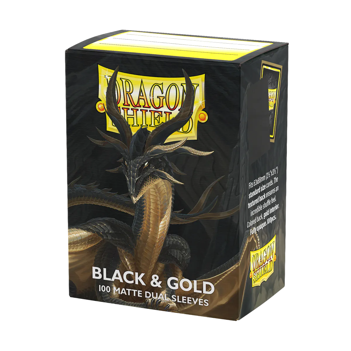 Dragon Shield – Matte Dual Standard – Black & Gold – 100 Sleeves
