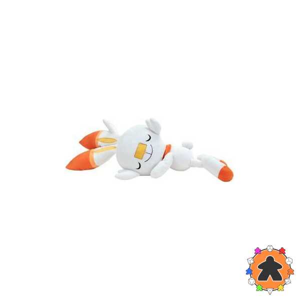 Pokémon – Peluche Flambino (Scorbunny) Endormi – 45 cm