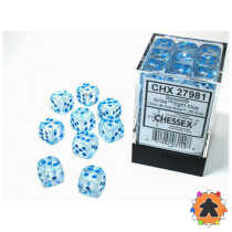 CHESSEX - Set de 36 dés 6 - LUMINARY - Sky/Silver - CHX27981