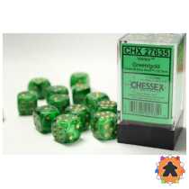 CHESSEX - Set de 36 dès 6 - VORTEX - Green / Gold - CHX27635