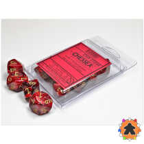 CHESSEX - Set de 10 dés 10 - VORTEX - Burgundy/Gold - CHX27234