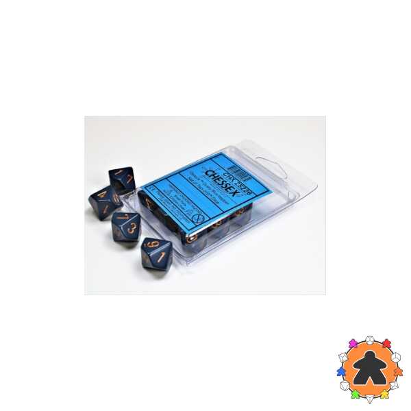 CHESSEX - Set de 10 dés 10 - OPAQUE - Blue/copper - CHX25226