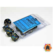 CHESSEX - Set de 10 dés 10 - LUSTROUS - Shadow/Gold - CHX27299