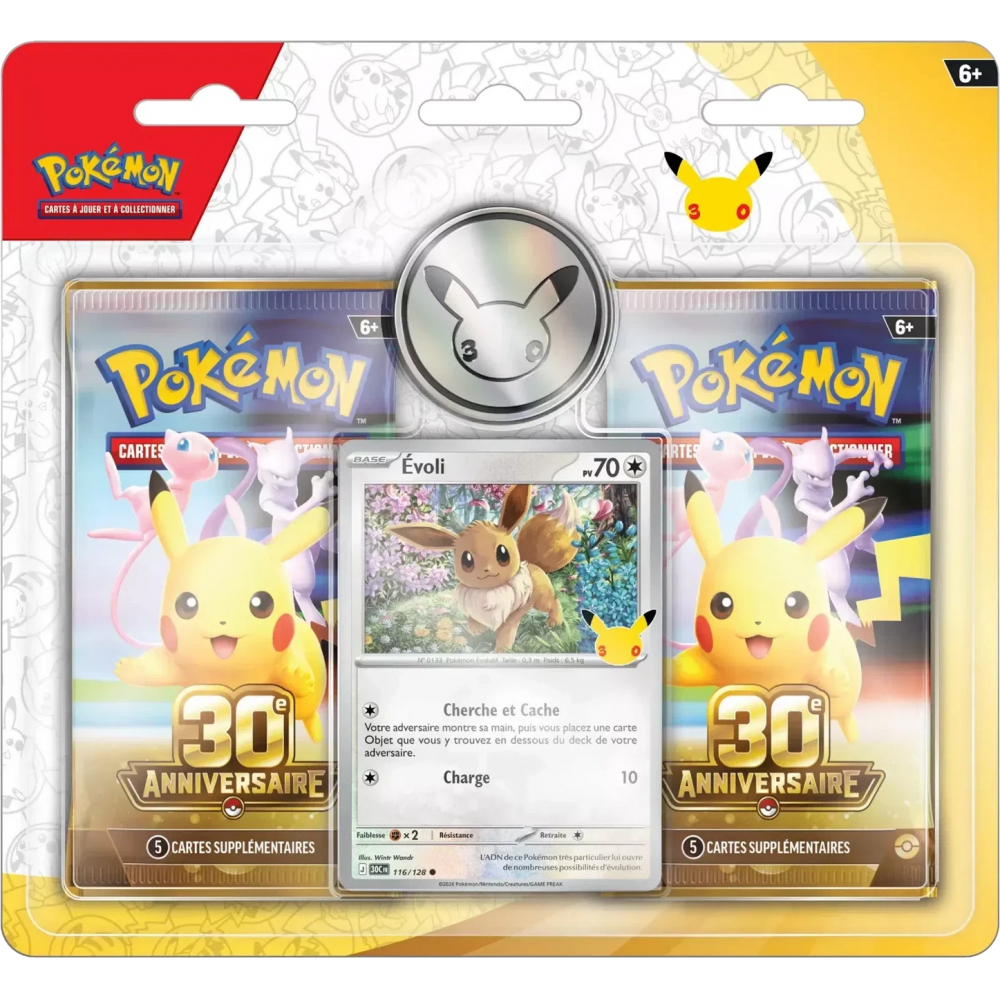 Pokémon – 30e Anniversaire – DuoPack (Pack 2 Boosters + promo Évoli – FR)