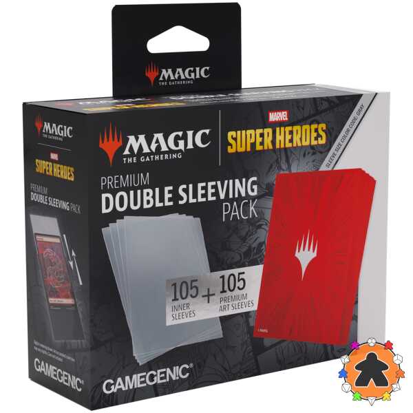 Gamegenic - MTG Marvel Super Heroes - Premium Double Sleeving Pack 100 - Comic Burst Red