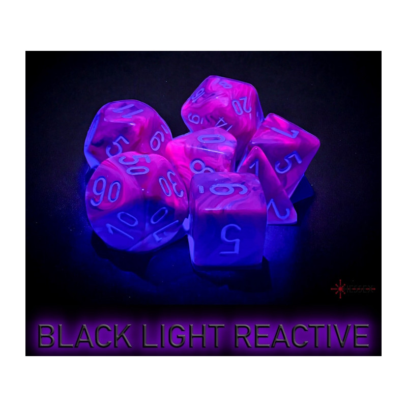 CHESSEX - Set de 7 dés - FESTIF - Violet/Blanc - CHX27457