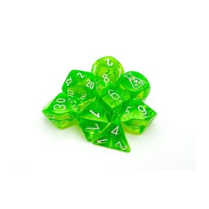chessex-set-de-8-des-transparent-vert-radieux-blanc-new-